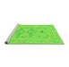 Sideview of Machine Washable Abstract Green Modern Area Rugs, wshabs1182grn