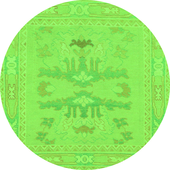 Round Abstract Green Modern Rug, abs1182grn