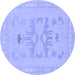 Round Abstract Blue Modern Rug, abs1182blu