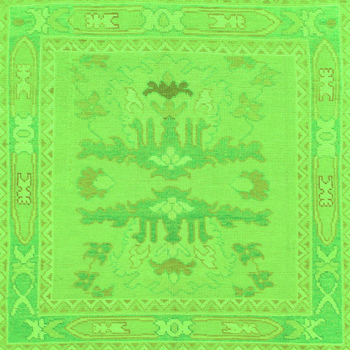 Square Machine Washable Abstract Green Modern Area Rugs, wshabs1182grn