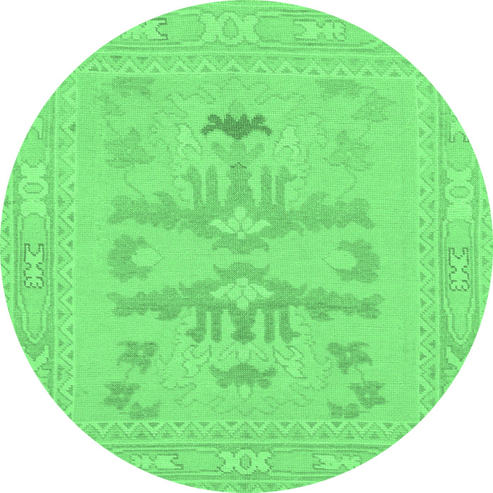 Round Abstract Emerald Green Modern Rug, abs1182emgrn