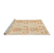 Sideview of Machine Washable Abstract Khaki Gold Rug, wshabs1183