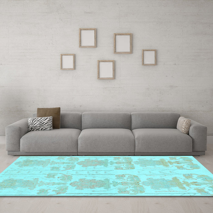 Machine Washable Abstract Light Blue Modern Rug in a Living Room, wshabs1183lblu