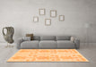 Machine Washable Abstract Orange Modern Area Rugs in a Living Room, wshabs1183org