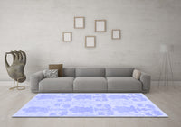 Machine Washable Abstract Blue Modern Rug, wshabs1183blu