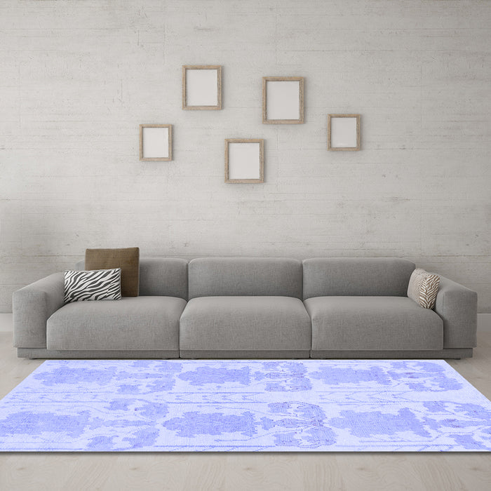 Machine Washable Abstract Blue Modern Rug in a Living Room, wshabs1183blu