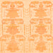 Square Abstract Orange Modern Rug, abs1183org