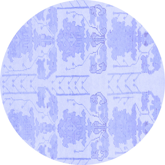 Round Abstract Blue Modern Rug, abs1183blu