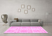 Machine Washable Abstract Pink Modern Rug in a Living Room, wshabs1183pnk