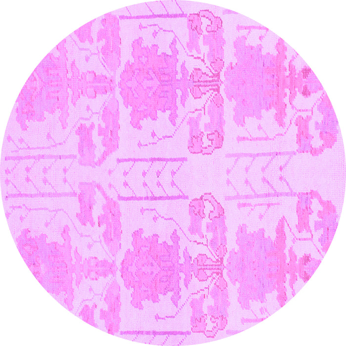 Round Abstract Purple Modern Rug, abs1183pur