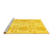 Sideview of Machine Washable Abstract Yellow Modern Rug, wshabs1183yw