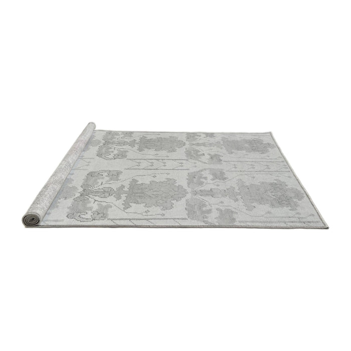 Sideview of Machine Washable Abstract Gray Modern Rug, wshabs1183gry
