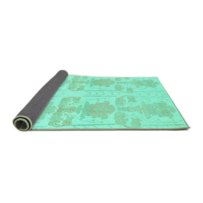 Sideview of Abstract Turquoise Modern Rug, abs1183turq