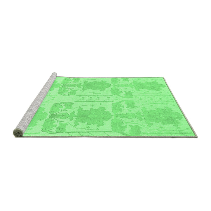 Sideview of Machine Washable Abstract Emerald Green Modern Area Rugs, wshabs1183emgrn