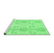 Sideview of Machine Washable Abstract Emerald Green Modern Area Rugs, wshabs1183emgrn