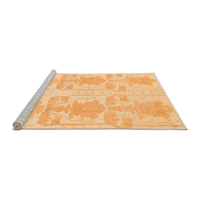 Sideview of Machine Washable Abstract Orange Modern Area Rugs, wshabs1183org