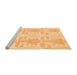 Sideview of Machine Washable Abstract Orange Modern Area Rugs, wshabs1183org