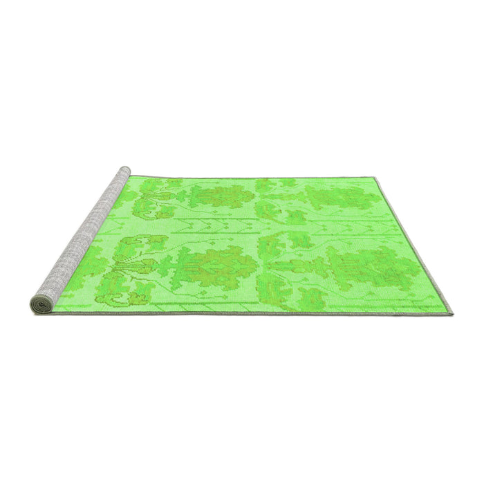 Sideview of Machine Washable Abstract Green Modern Area Rugs, wshabs1183grn