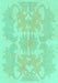Machine Washable Abstract Turquoise Modern Area Rugs, wshabs1184turq