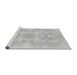 Sideview of Machine Washable Abstract Gray Modern Rug, wshabs1184gry