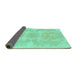 Sideview of Abstract Turquoise Modern Rug, abs1184turq