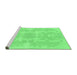 Sideview of Machine Washable Abstract Emerald Green Modern Area Rugs, wshabs1184emgrn