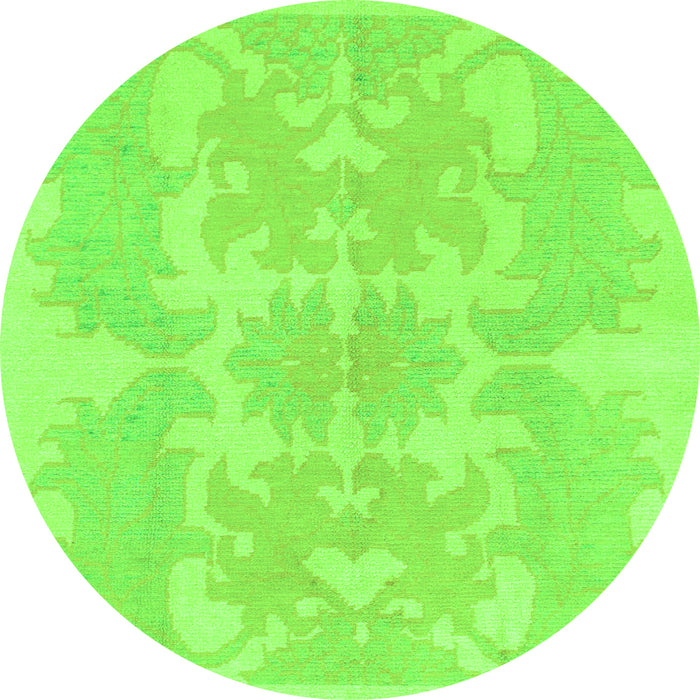 Round Abstract Green Modern Rug, abs1184grn