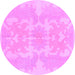 Round Abstract Purple Modern Rug, abs1184pur