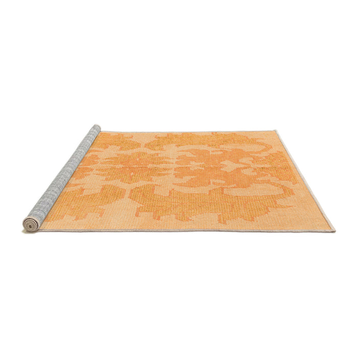 Sideview of Machine Washable Abstract Orange Modern Area Rugs, wshabs1184org