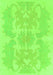 Machine Washable Abstract Green Modern Area Rugs, wshabs1184grn