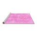 Sideview of Machine Washable Abstract Pink Modern Rug, wshabs1184pnk