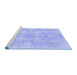 Sideview of Machine Washable Abstract Blue Modern Rug, wshabs1184blu