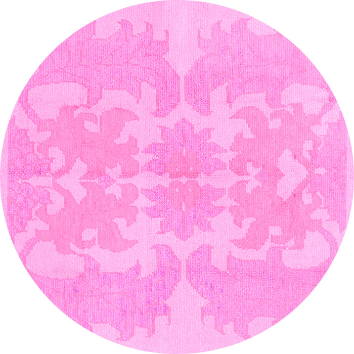 Round Abstract Pink Modern Rug, abs1184pnk