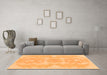 Machine Washable Abstract Orange Modern Area Rugs in a Living Room, wshabs1184org