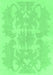 Machine Washable Abstract Emerald Green Modern Area Rugs, wshabs1184emgrn