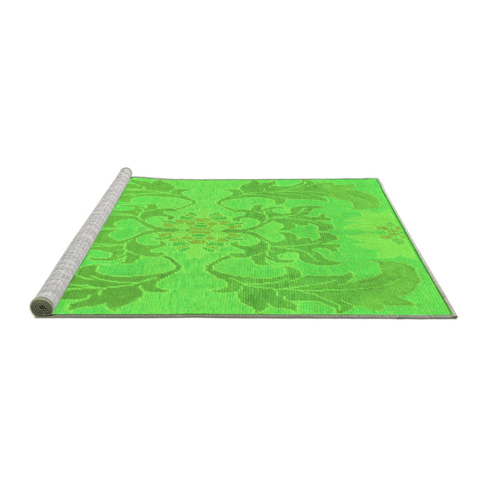 Sideview of Machine Washable Abstract Green Modern Area Rugs, wshabs1185grn