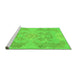 Sideview of Machine Washable Abstract Green Modern Area Rugs, wshabs1185grn