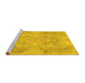 Sideview of Machine Washable Abstract Yellow Modern Rug, wshabs1185yw