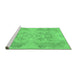 Sideview of Machine Washable Abstract Emerald Green Modern Area Rugs, wshabs1185emgrn