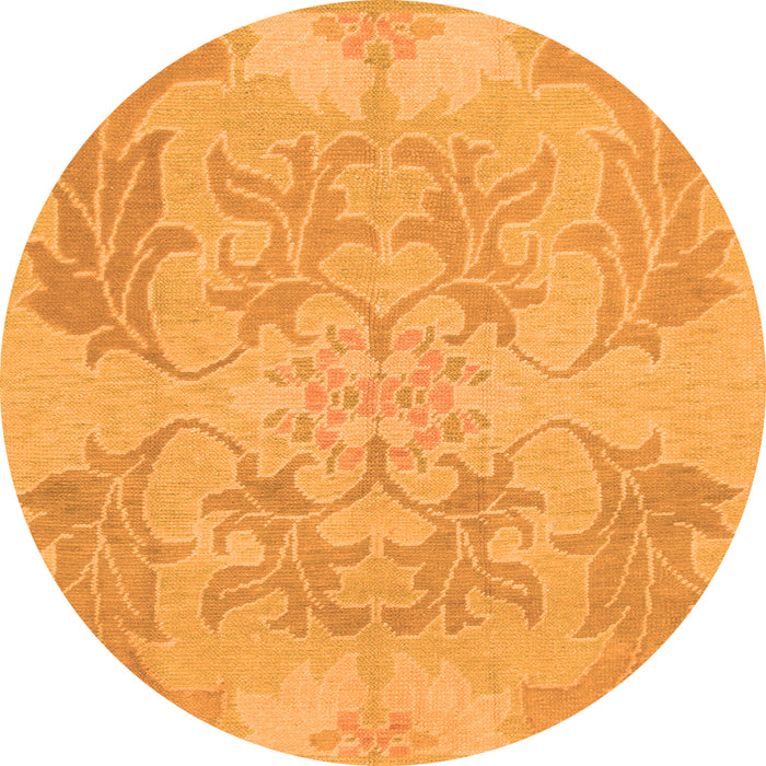 Round Abstract Orange Modern Rug, abs1185org