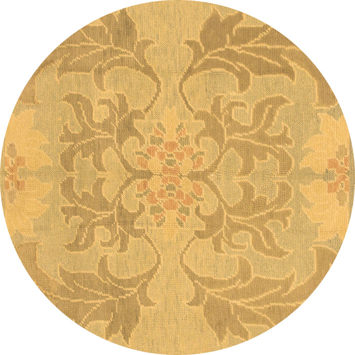 Round Abstract Brown Modern Rug, abs1185brn