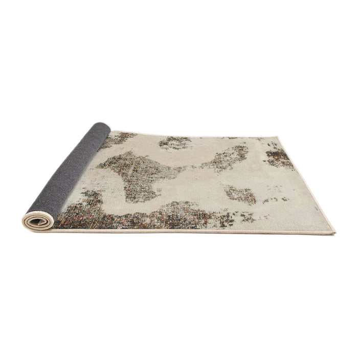 Sideview of Abstract Wheat Beige Modern Rug, abs1186