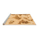 Sideview of Machine Washable Abstract Orange Modern Area Rugs, wshabs1186org