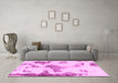 Machine Washable Abstract Pink Modern Rug in a Living Room, wshabs1186pnk