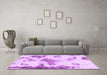 Machine Washable Abstract Purple Modern Area Rugs in a Living Room, wshabs1186pur