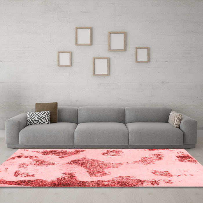 Modern Red Washable Rugs