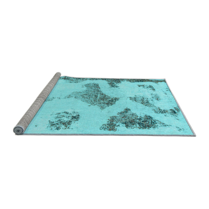 Sideview of Machine Washable Abstract Light Blue Modern Rug, wshabs1186lblu