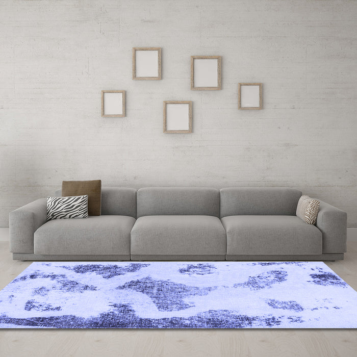 Machine Washable Abstract Blue Modern Rug in a Living Room, wshabs1186blu