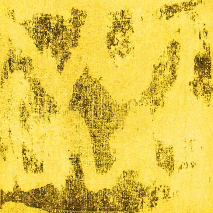 Square Machine Washable Abstract Yellow Modern Rug, wshabs1186yw