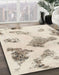 Machine Washable Abstract Wheat Beige Rug in a Family Room, wshabs1186